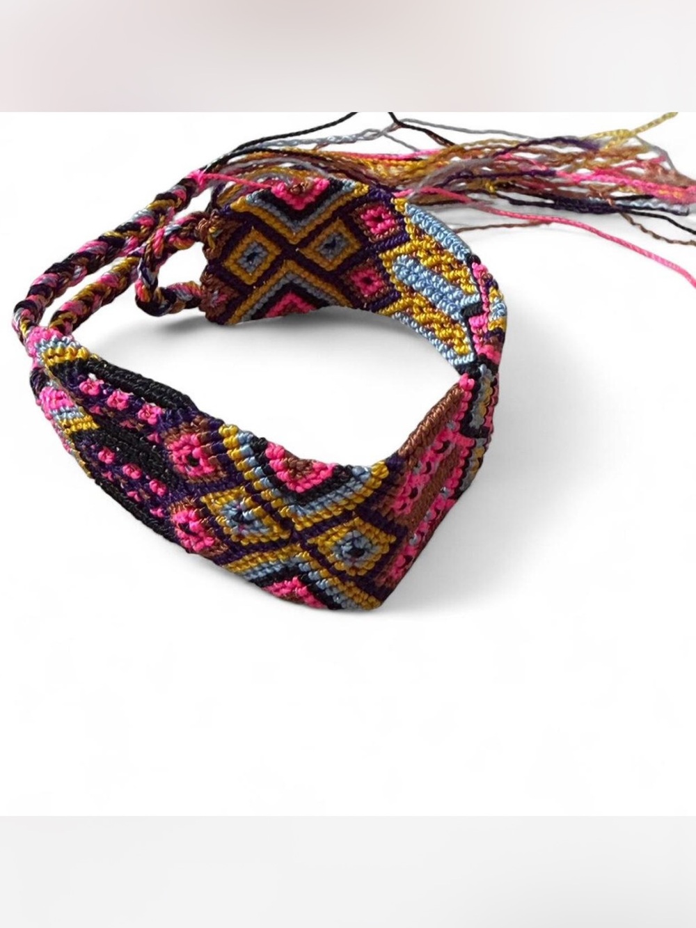 Handmade Costa Rican Multicolor Chevron Friendship Bracelet